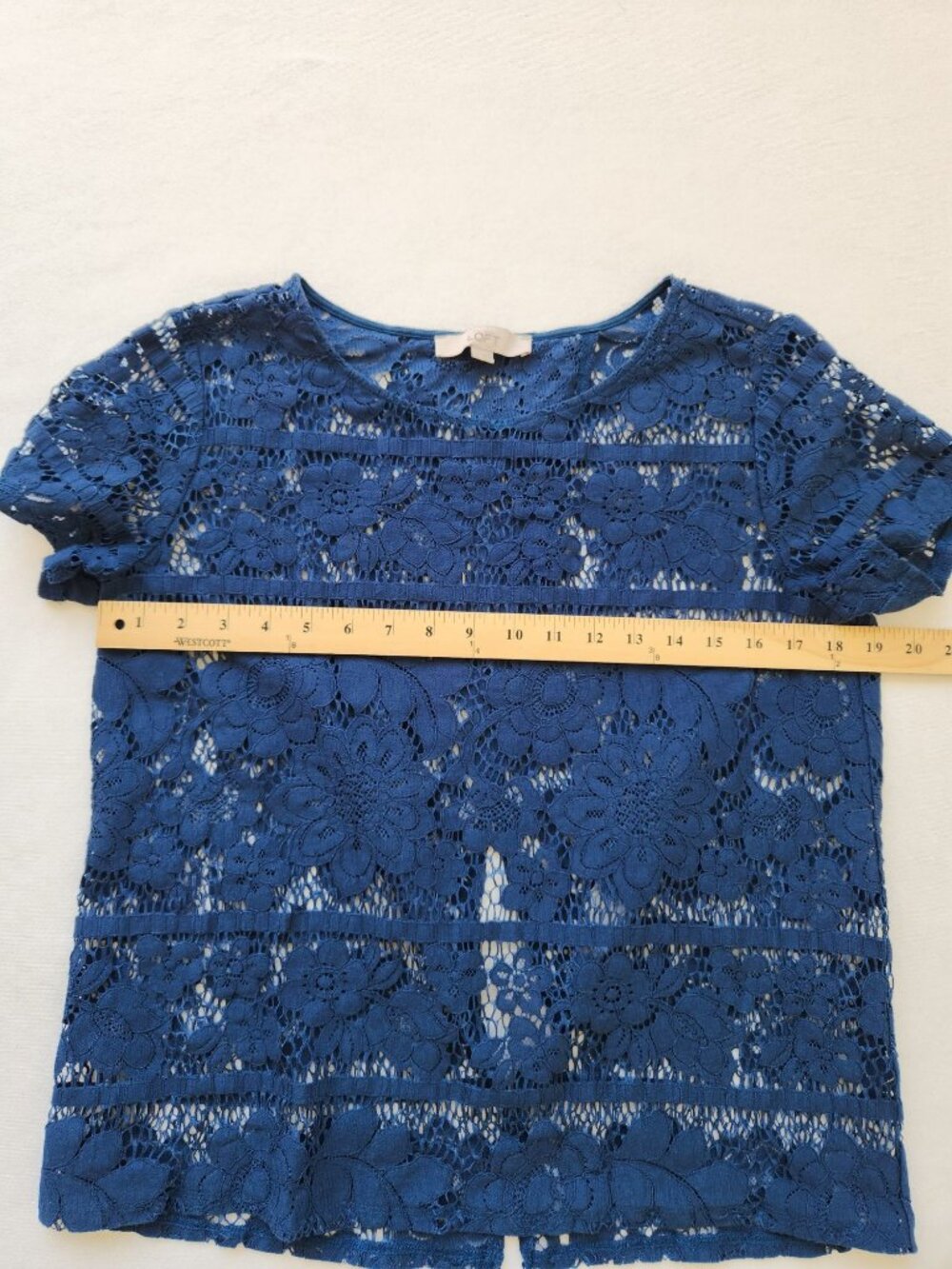 Whimsical Floral Lace Top Navy Blue Summer Fairy Beachy Boho Garden Girl Cute - Picture 7 of 8